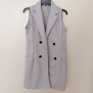 Shein gray double-breasted blazer vest